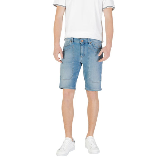 Jeckerson Hellblaue Baumwoll-Bermuda-Shorts