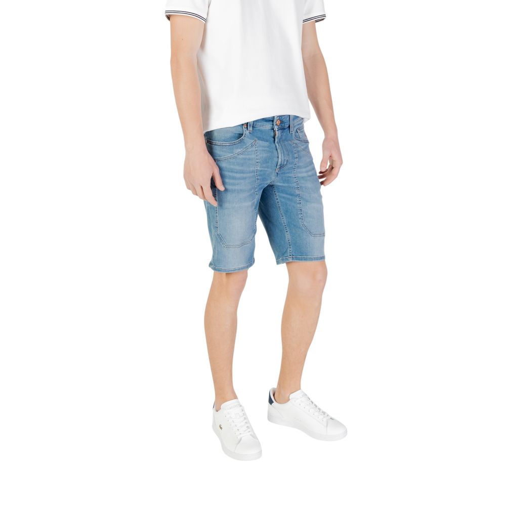 Jeckerson Hellblaue Baumwoll-Bermuda-Shorts