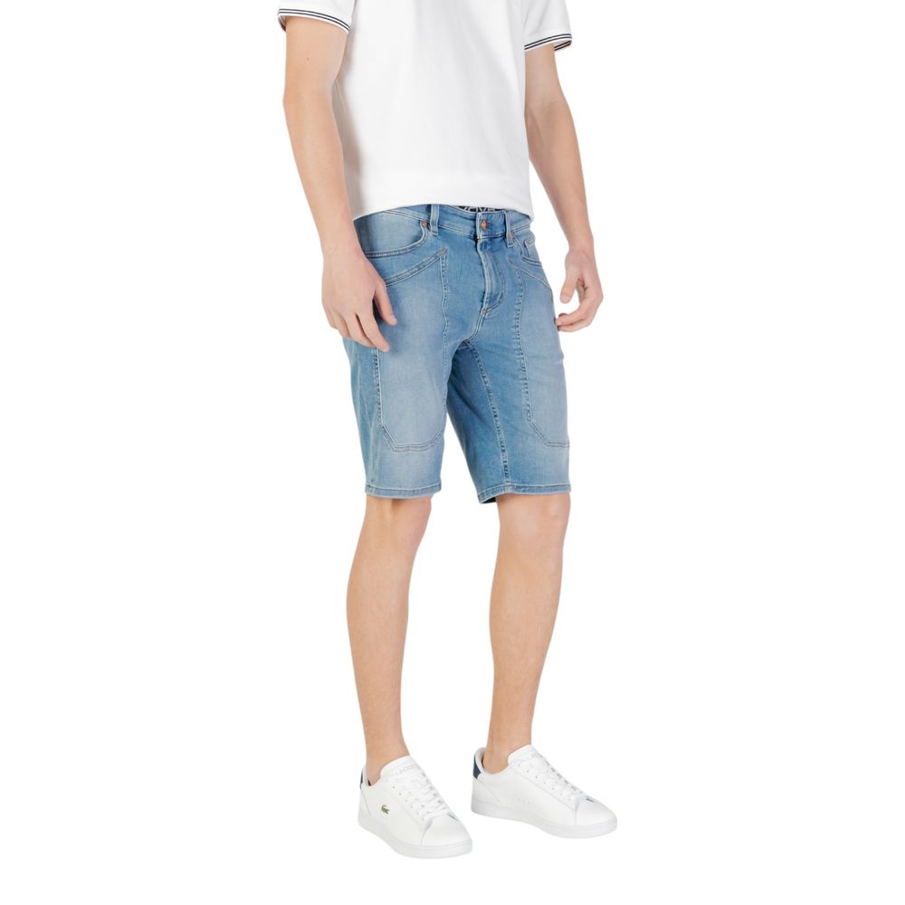 Jeckerson Hellblaue Baumwoll-Bermuda-Shorts