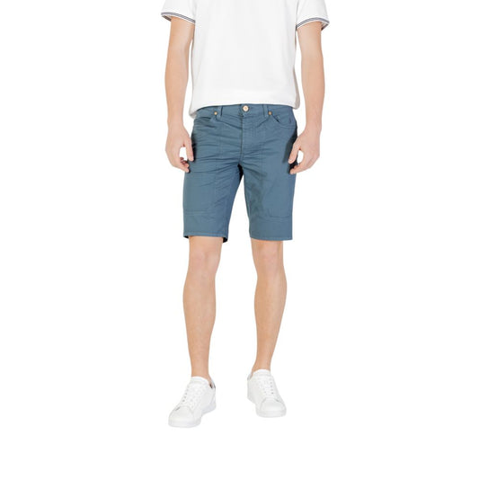 Jeckerson Blaue Baumwoll-Bermuda-Shorts