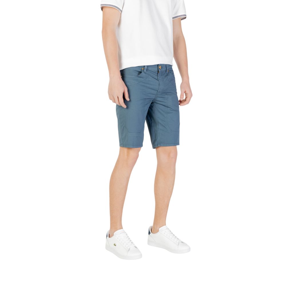 Jeckerson Blaue Baumwoll-Bermuda-Shorts