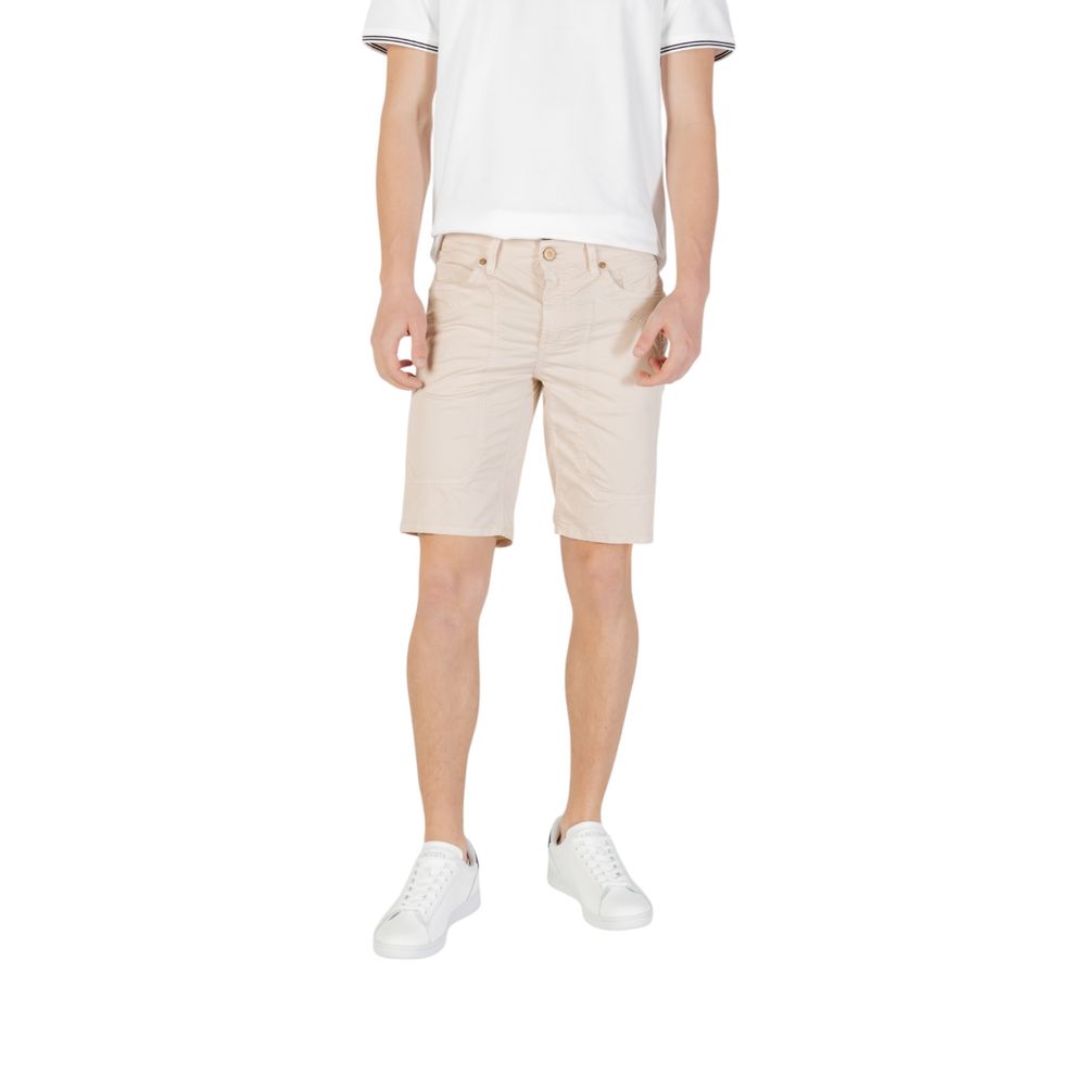 Jeckerson Beigefarbene Baumwoll-Bermuda-Shorts