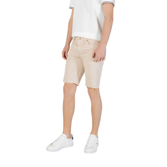 Jeckerson Beigefarbene Baumwoll-Bermuda-Shorts