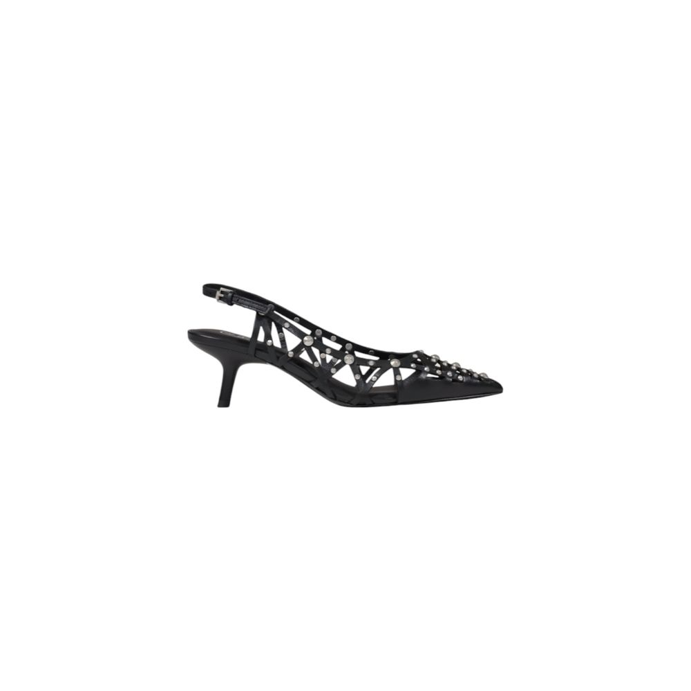 ASH Schwarze Leder-Pumps mit hohem Absatz