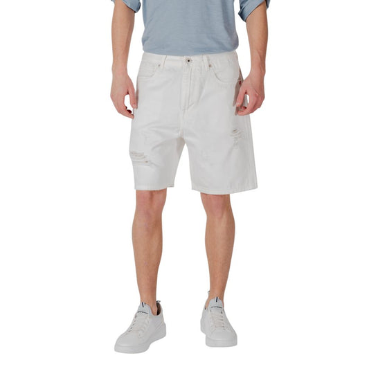 Gianni Lupo Weiße Baumwoll-Bermuda-Shorts