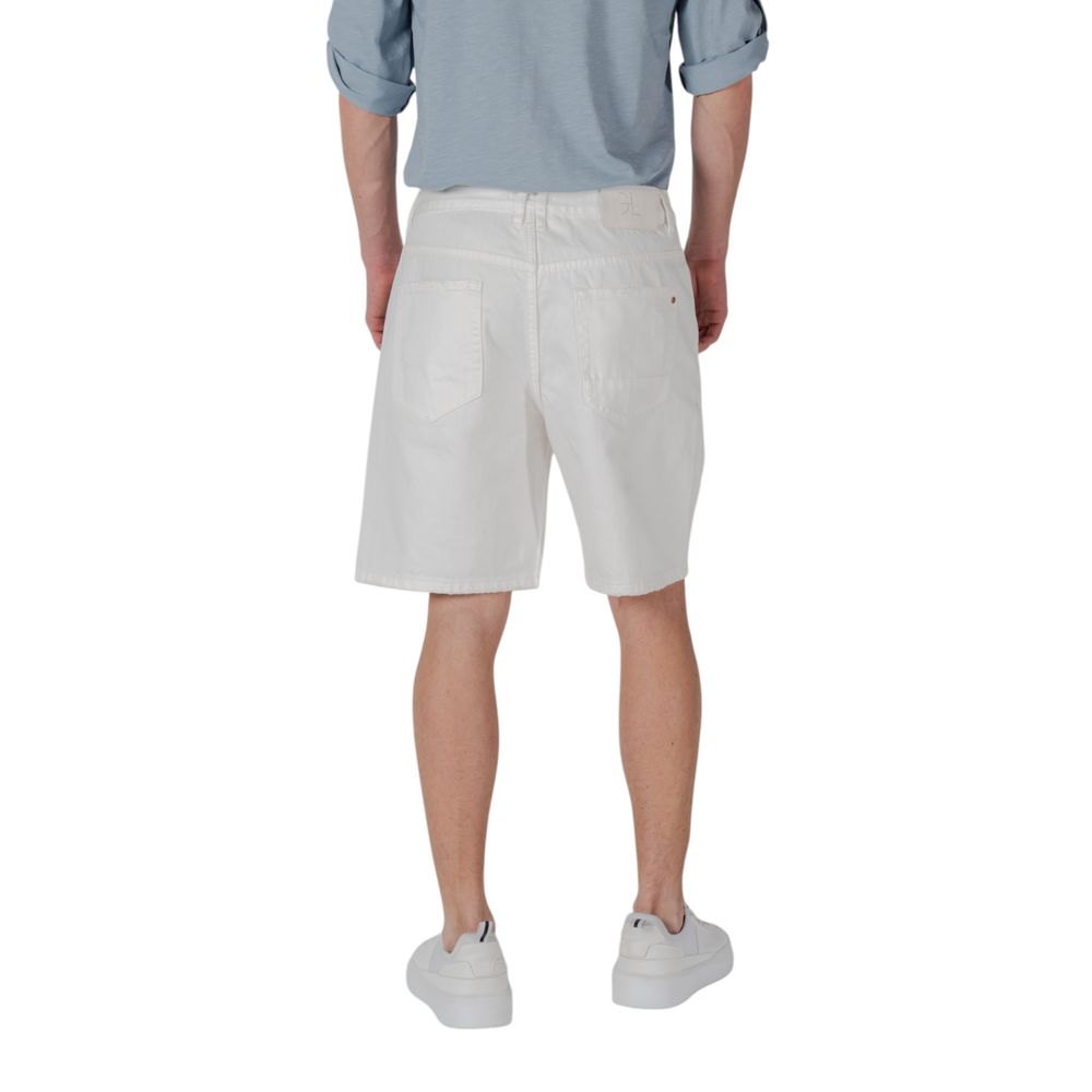 Gianni Lupo Weiße Baumwoll-Bermuda-Shorts