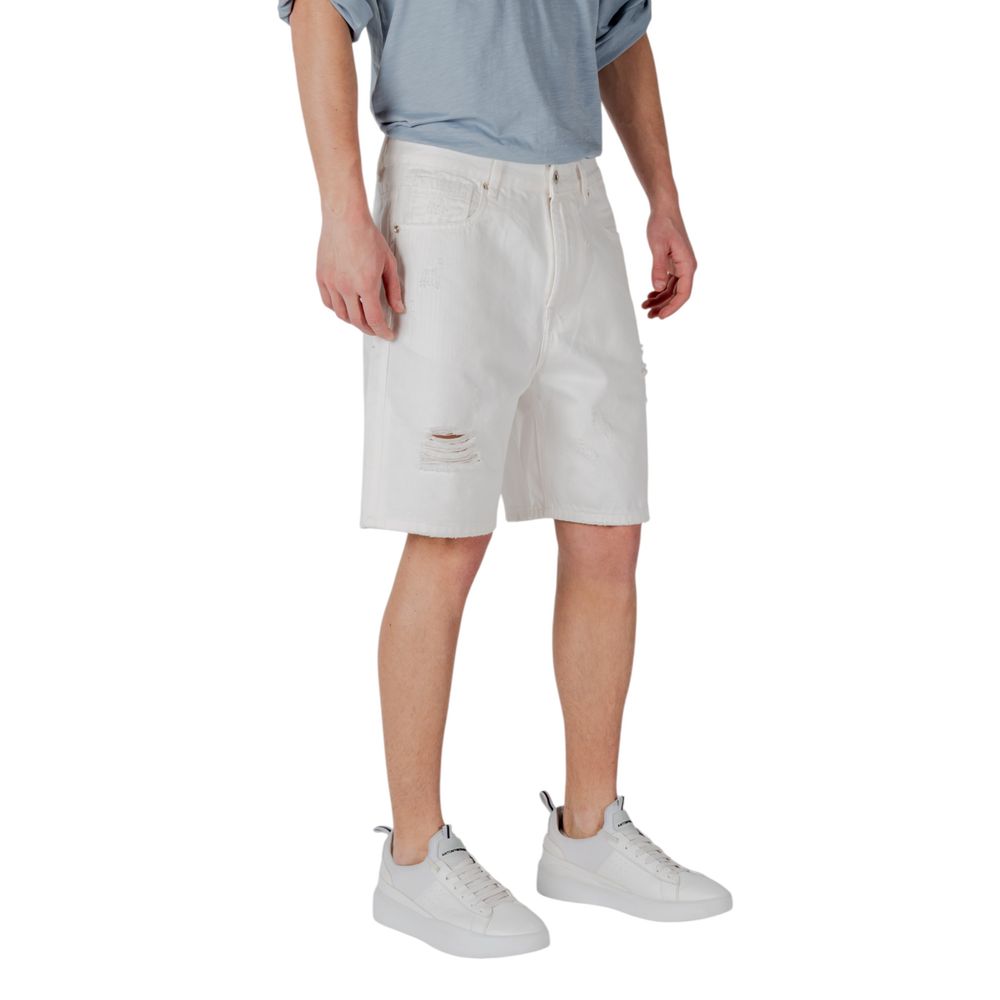 Gianni Lupo Weiße Baumwoll-Bermuda-Shorts