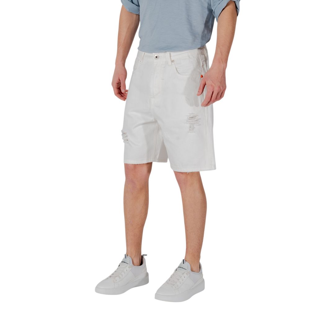 Gianni Lupo Weiße Baumwoll-Bermuda-Shorts