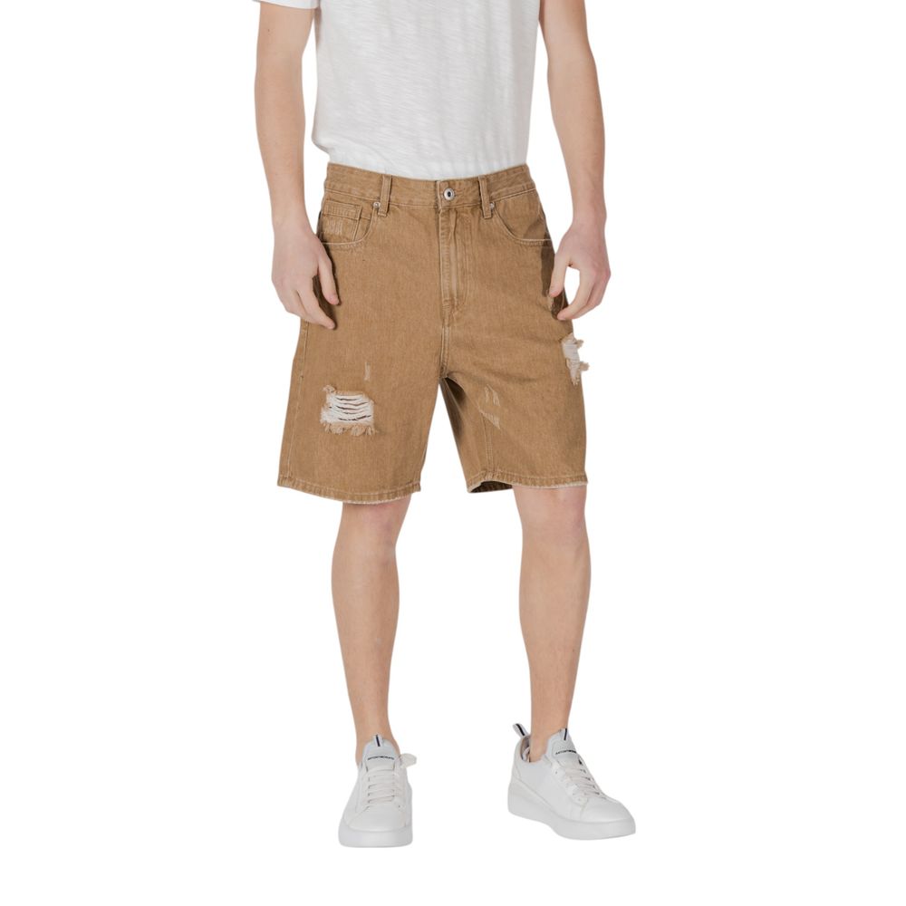 Gianni Lupo Beige Baumwoll-Bermuda-Shorts