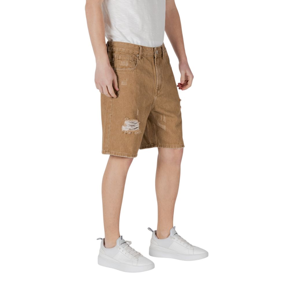 Gianni Lupo Beige Baumwoll-Bermuda-Shorts
