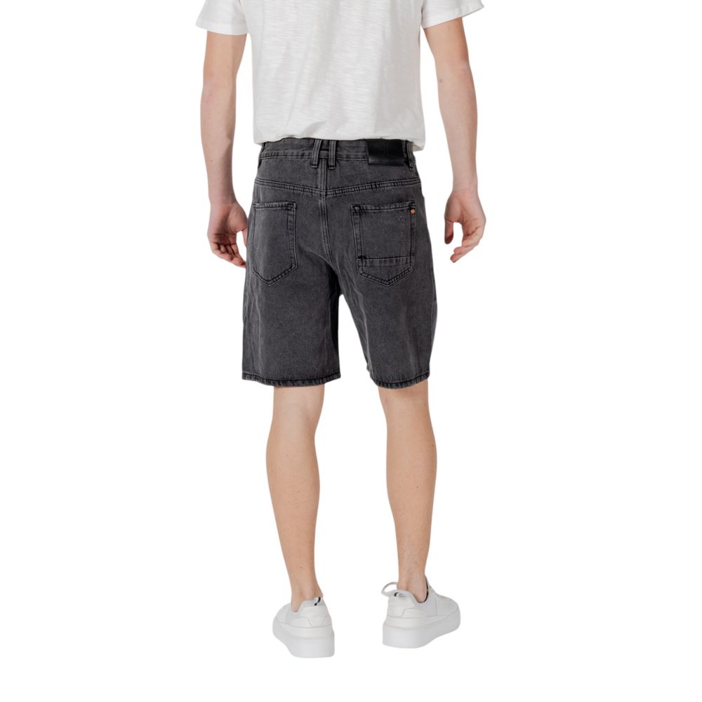 Gianni Lupo Schwarze Baumwoll-Bermuda-Shorts