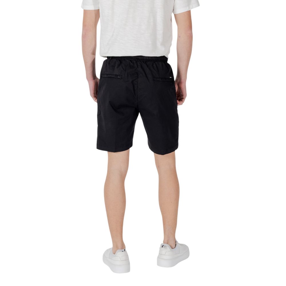 Gianni Lupo Schwarze Baumwoll-Bermuda-Shorts