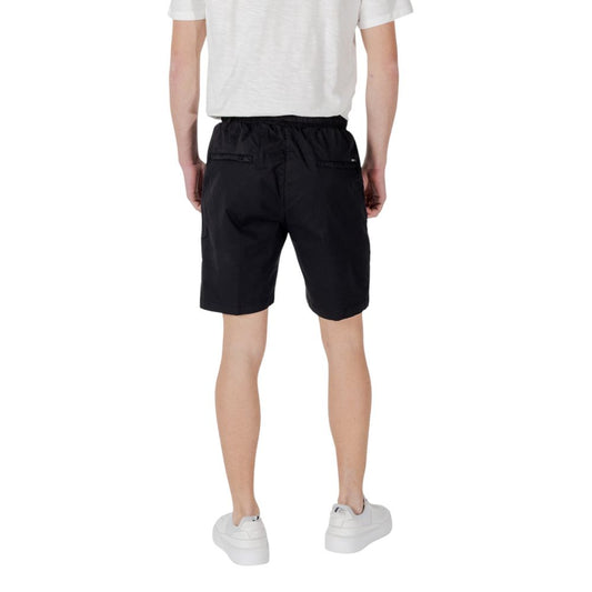 Gianni Lupo Schwarze Baumwoll-Bermuda-Shorts