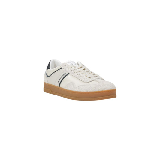 Tommy Hilfiger Jeans Cremefarbene Leder-Sneaker