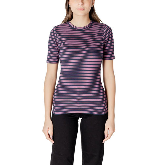 ICHI Bicolor T-Shirt aus Baumwolle