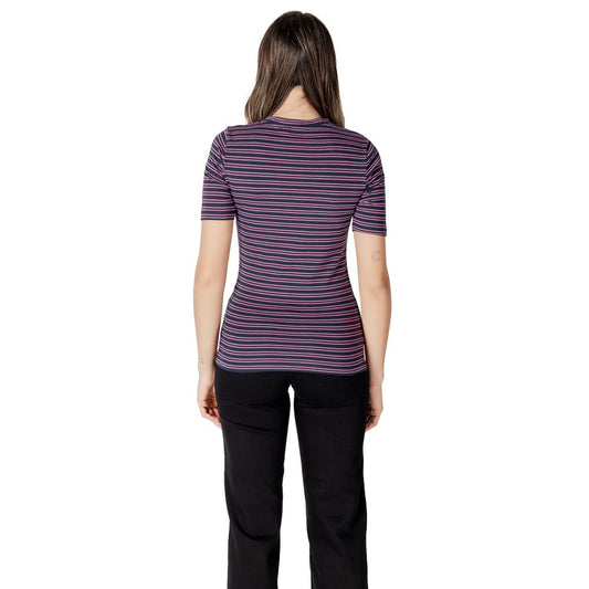 ICHI Bicolor T-Shirt aus Baumwolle