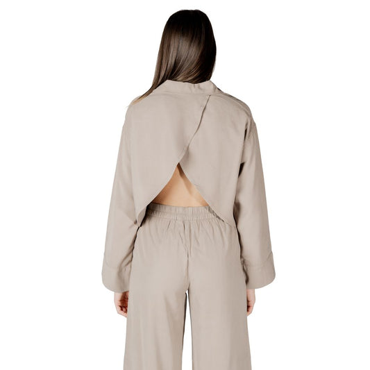 Only Beigefarbene Viskose-Bluse