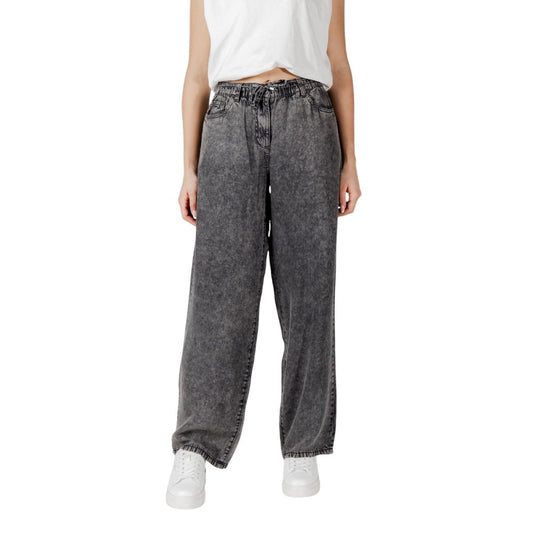 Only Schwarze Lyocell-Hose mit weiter Beinweite