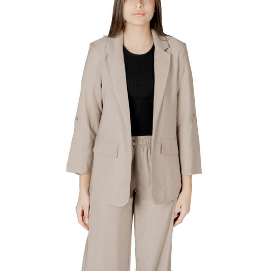 Only Beige Viskose-Blazer