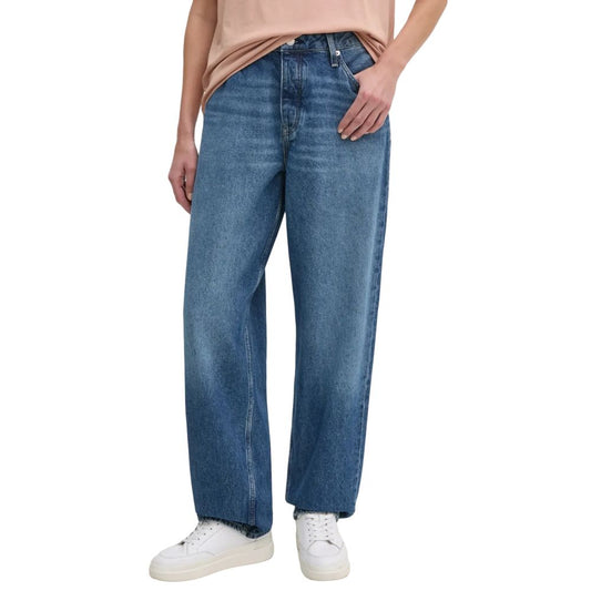 Calvin Klein Jeans Blaue Mom-Jeans aus Baumwolle