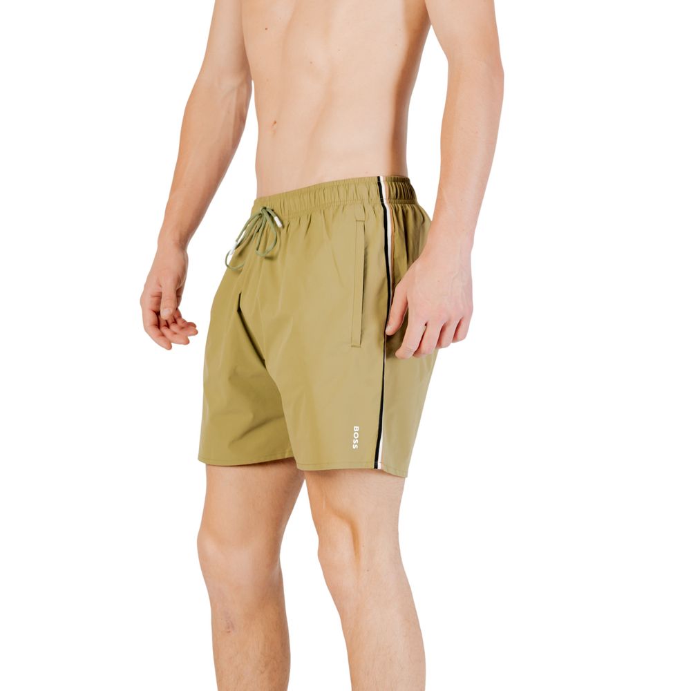 Hugo Boss Grüne Polyester-Badeshorts