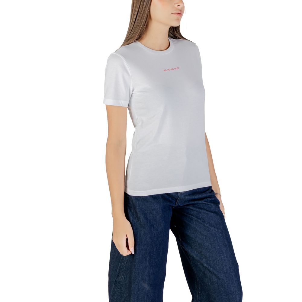 Only Orangefarbenes T-Shirt aus Baumwolle