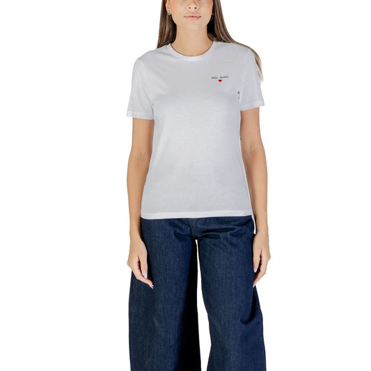 Only T-Shirt aus weißer Baumwolle