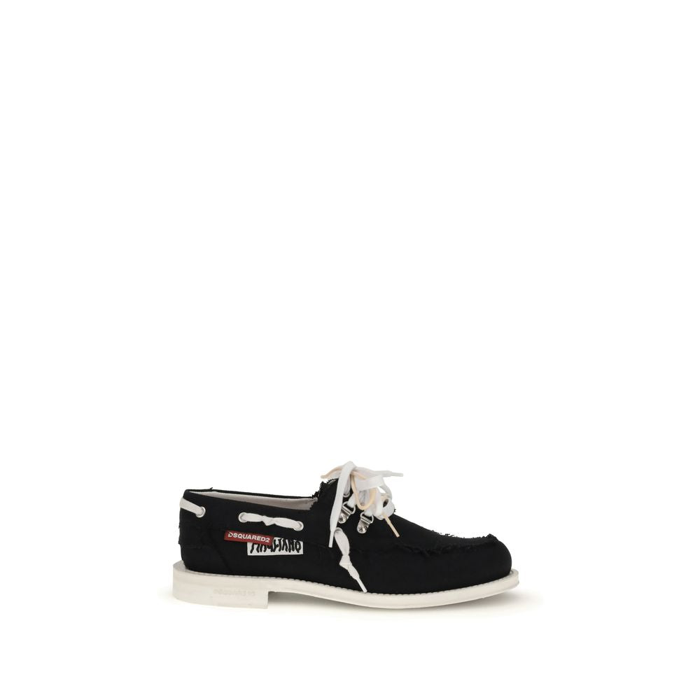 Dsquared² Elegante schwarze Slip-On-Loafer aus Baumwolle