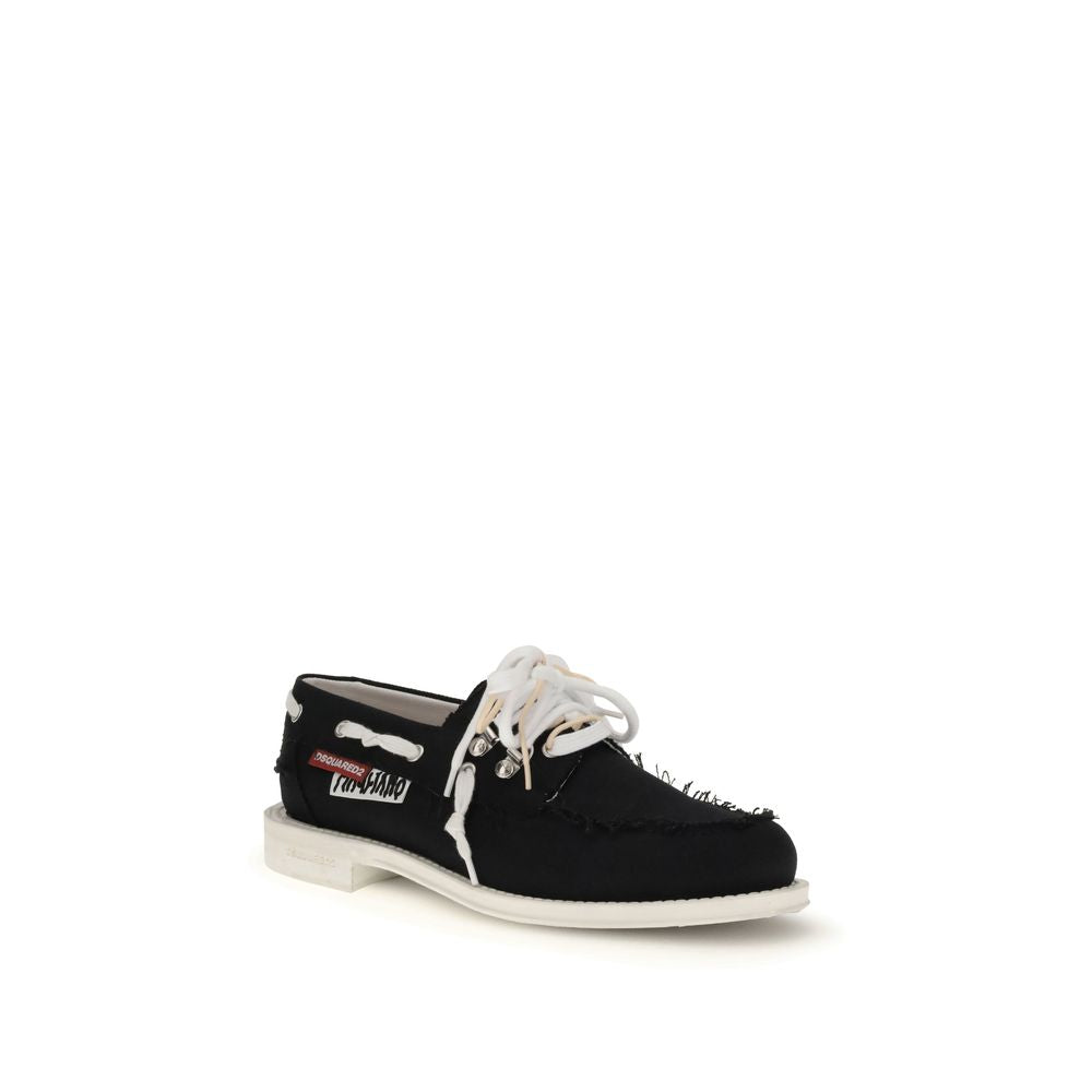 Dsquared² Elegante schwarze Slip-On-Loafer aus Baumwolle