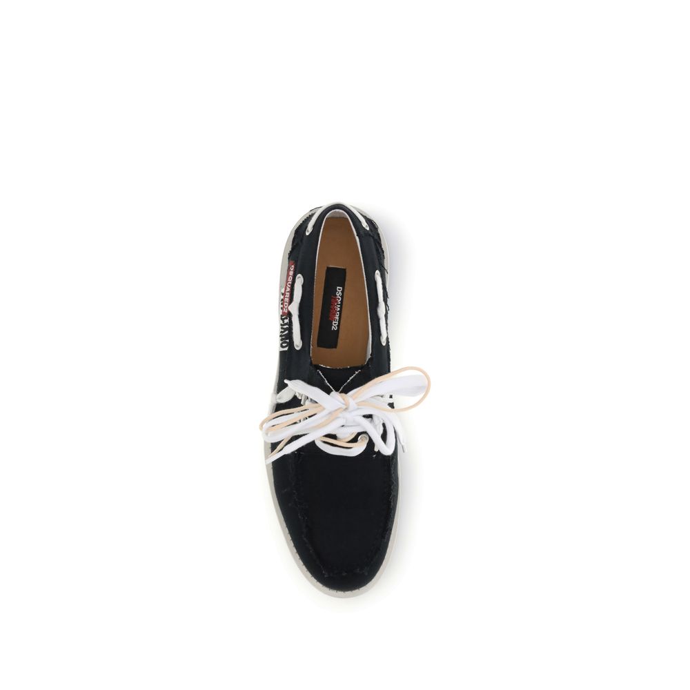 Dsquared² Elegante schwarze Slip-On-Loafer aus Baumwolle