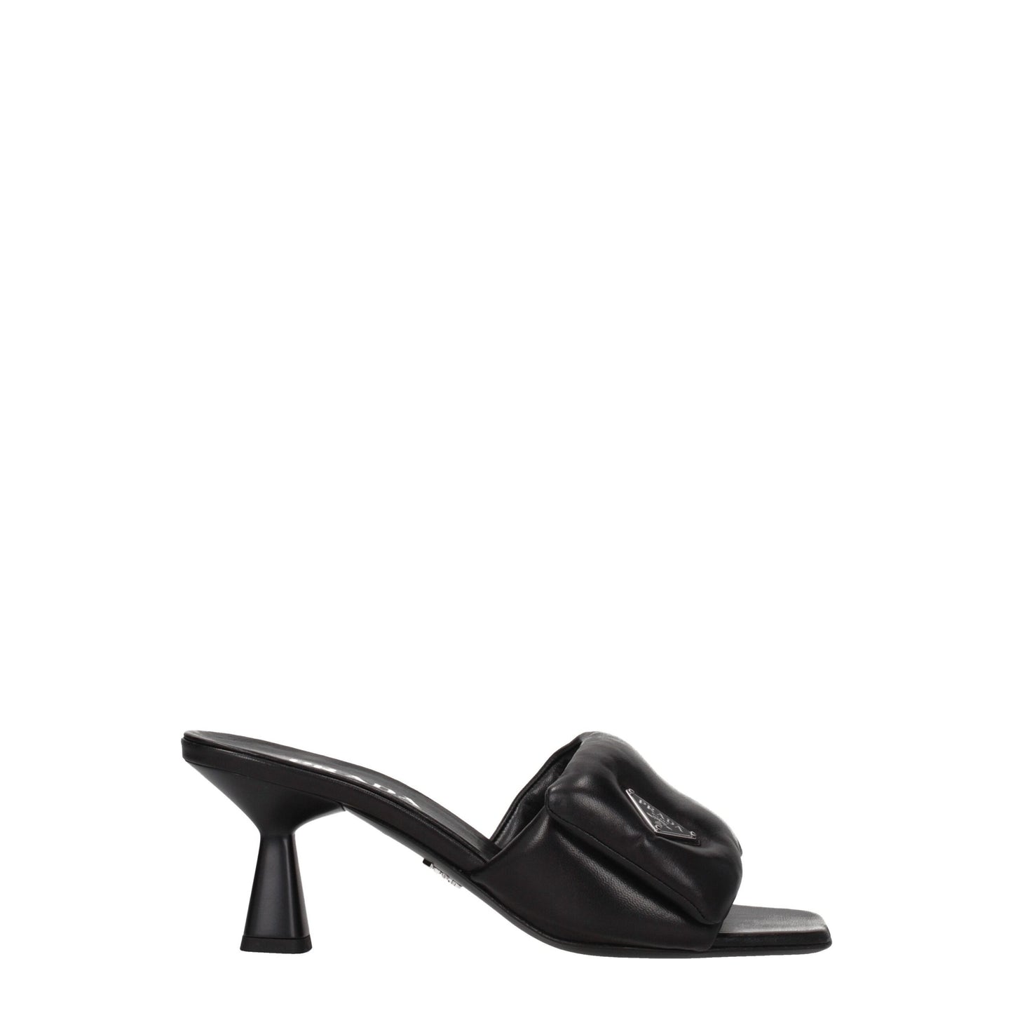 Prada Schwarze Leder-Plateau-Sandalen