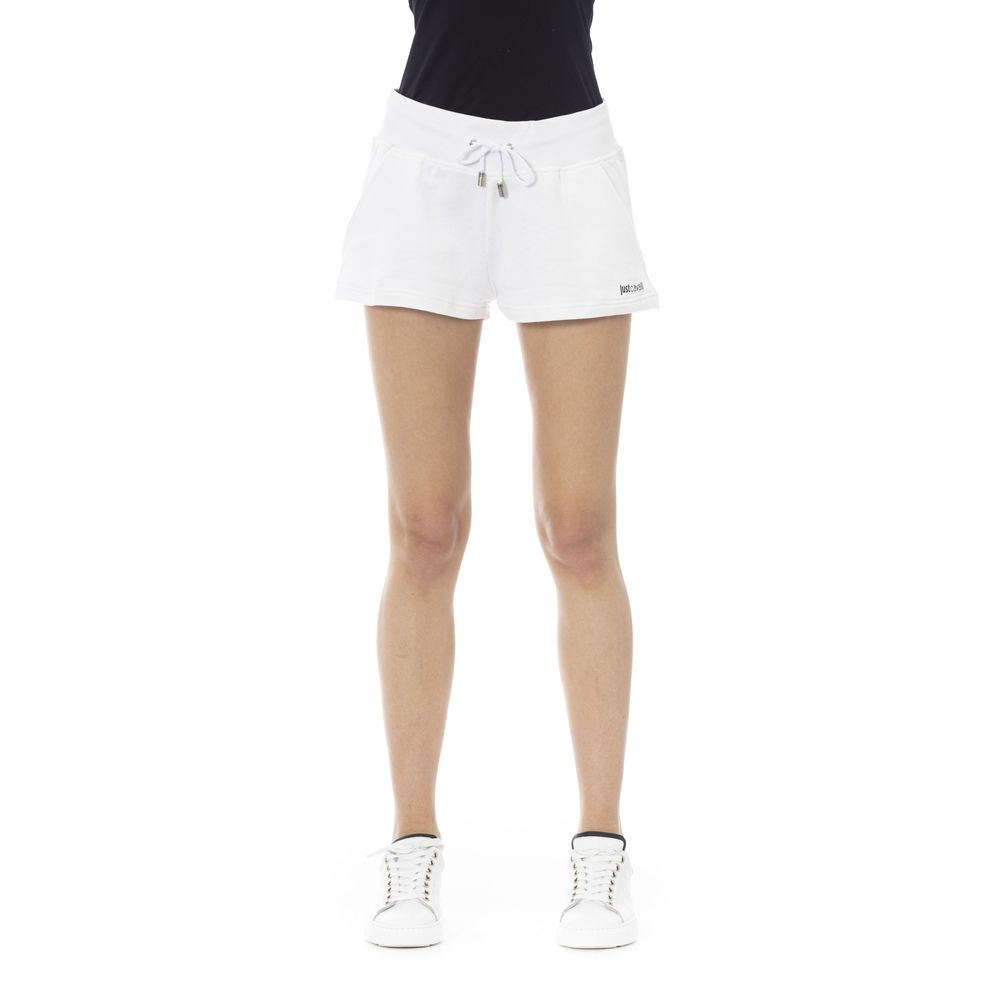 Just Cavalli Weiße Baumwoll-Sweatshorts für Damen