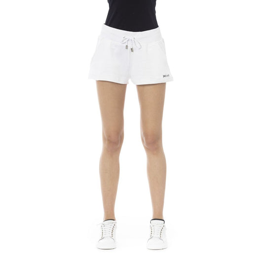 Just Cavalli Weiße Baumwoll-Sweatshorts für Damen