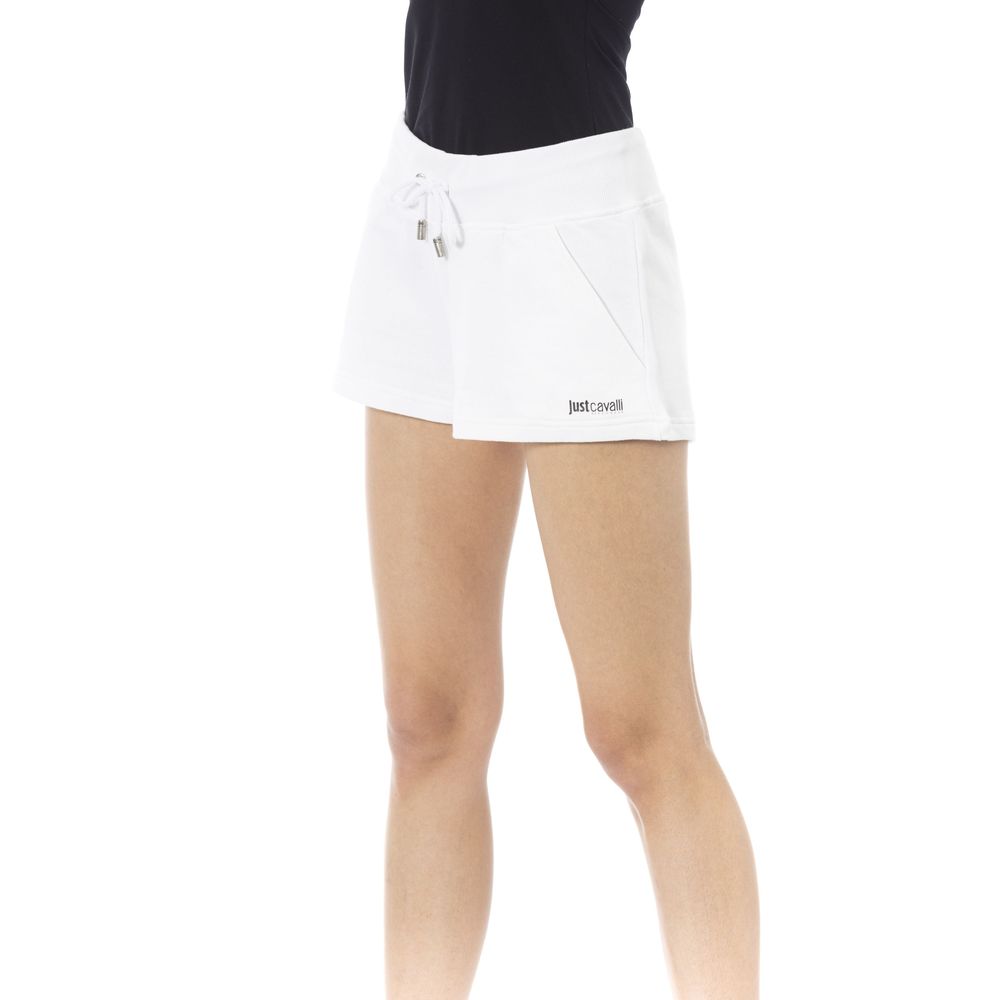 Just Cavalli Weiße Baumwoll-Sweatshorts für Damen