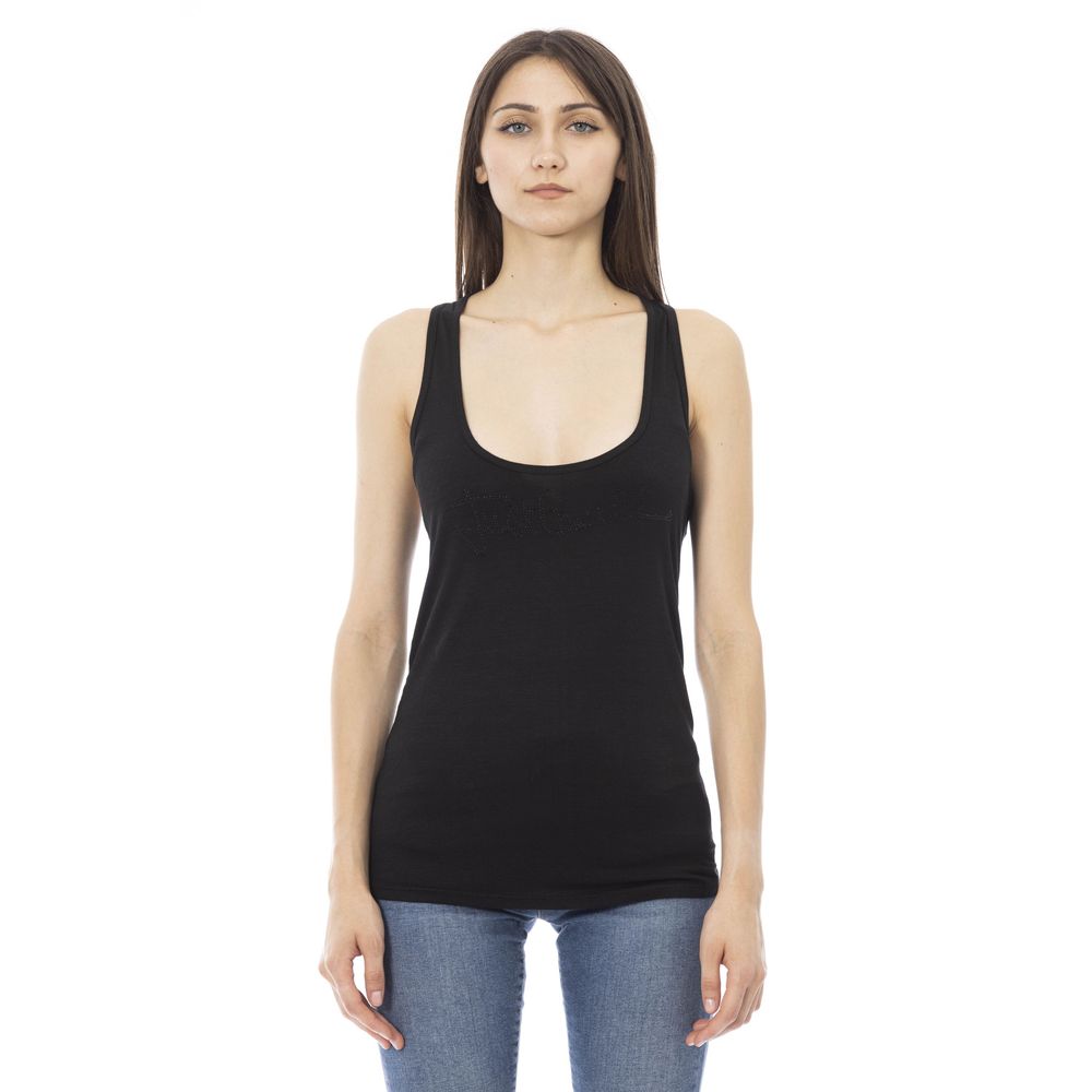 Just Cavalli Schwarzes Viskose-Top für Damen