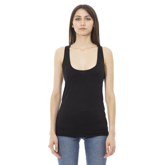 Just Cavalli Schwarzes Viskose-Top für Damen