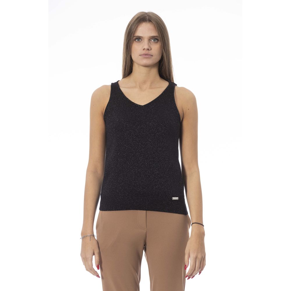 Baldinini Trend Schwarzes Damen-Top aus Viskose