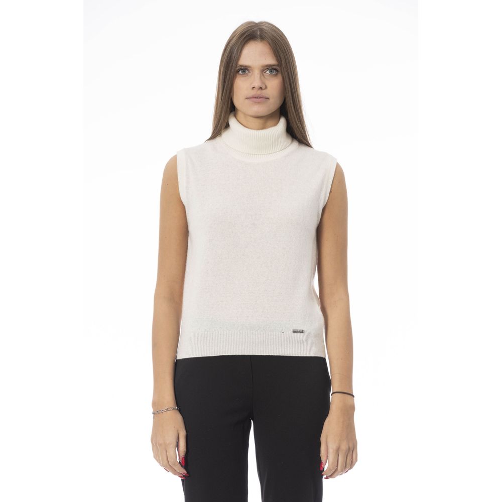 Baldinini Trend Weißer Pullover aus Wolle für Frauen
