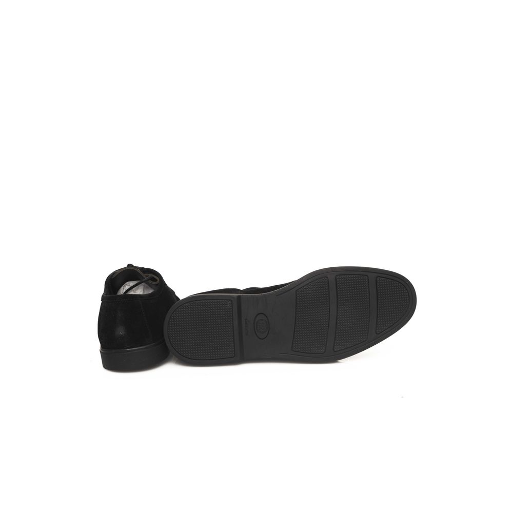 Cerruti 1881 Schwarzes Rindsleder Männer Derby-Schuh