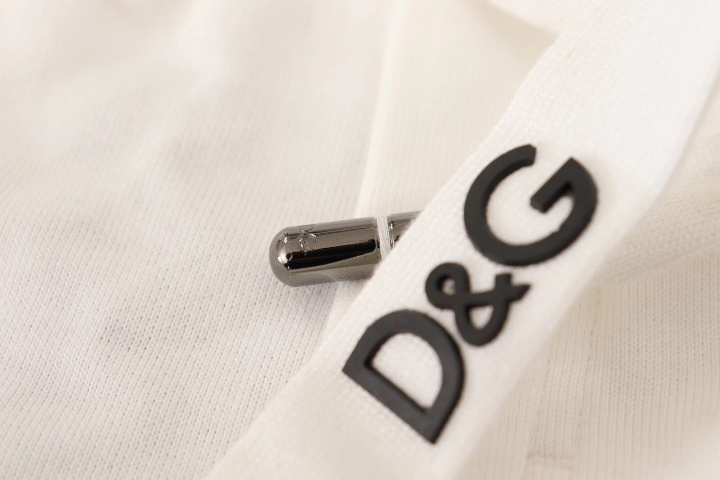 Dolce & Gabbana Weiße Baumwoll-Logo-Patch-Sweatpants Jogginghosen
