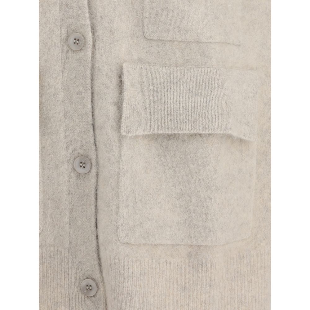 P.A.R.O.S.H. Elegante Weste aus cremefarbenem Waschbärfell