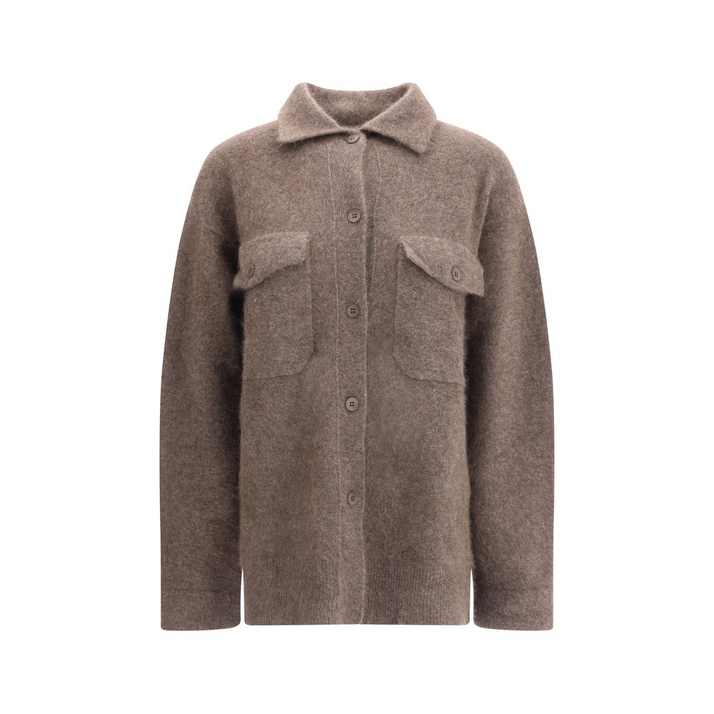 P.A.R.O.S.H. Brauner Waschbärfell-Cardigan