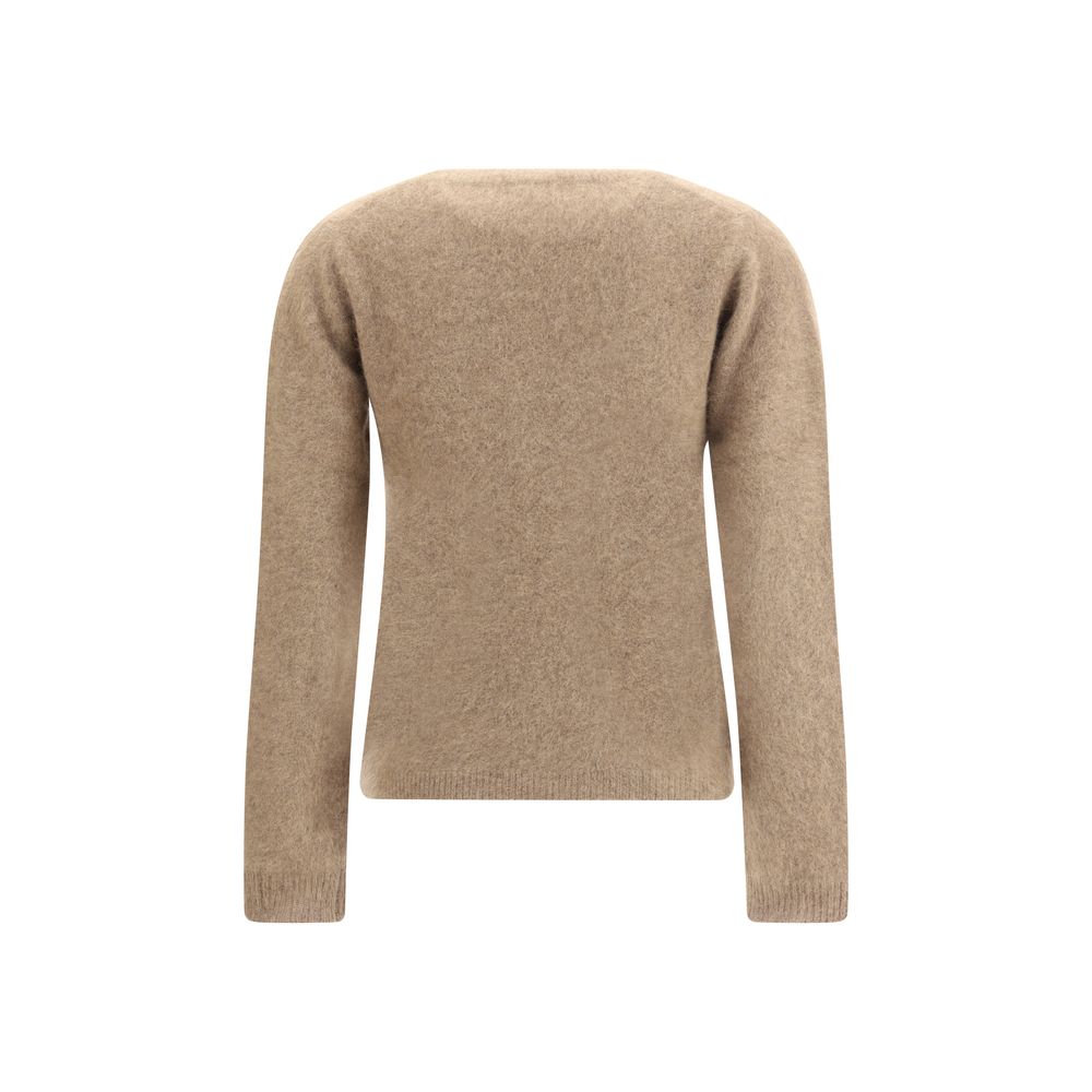 P.A.R.O.S.H. Beiger Waschbär-Pelz-Sweatshirt