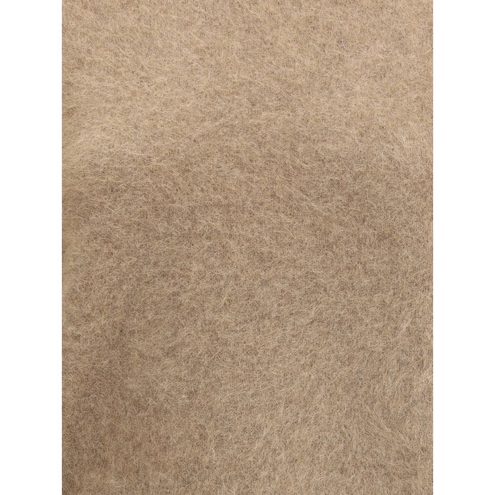 P.A.R.O.S.H. Beiger Waschbär-Pelz-Sweatshirt