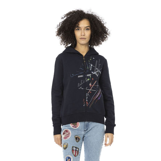 Mr&Mrs Italy Blaues Baumwoll-Damen-Sweatshirt