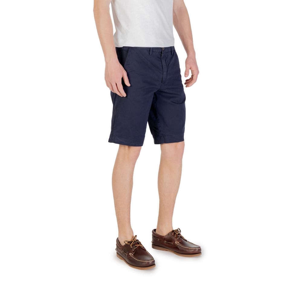 Borghese Blaue Baumwoll-Bermuda-Shorts