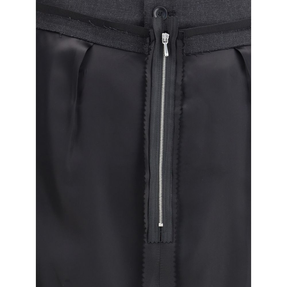 Margiela Schwarzer Polyester-Midi-Rock