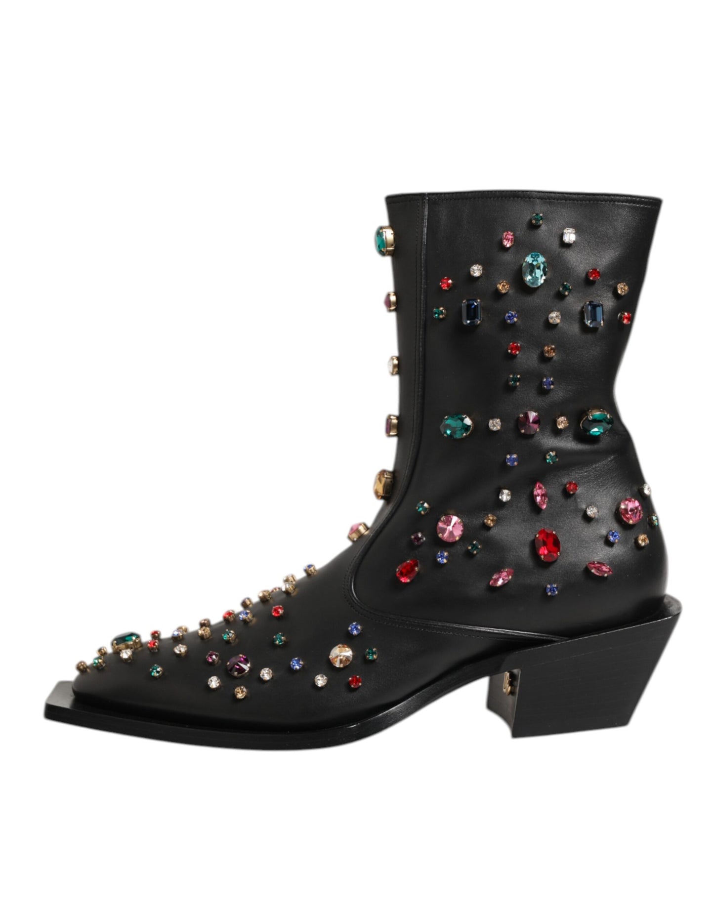 Dolce & Gabbana Schwarz Kristall verschönert Männer kurze Stiefel Schuhe