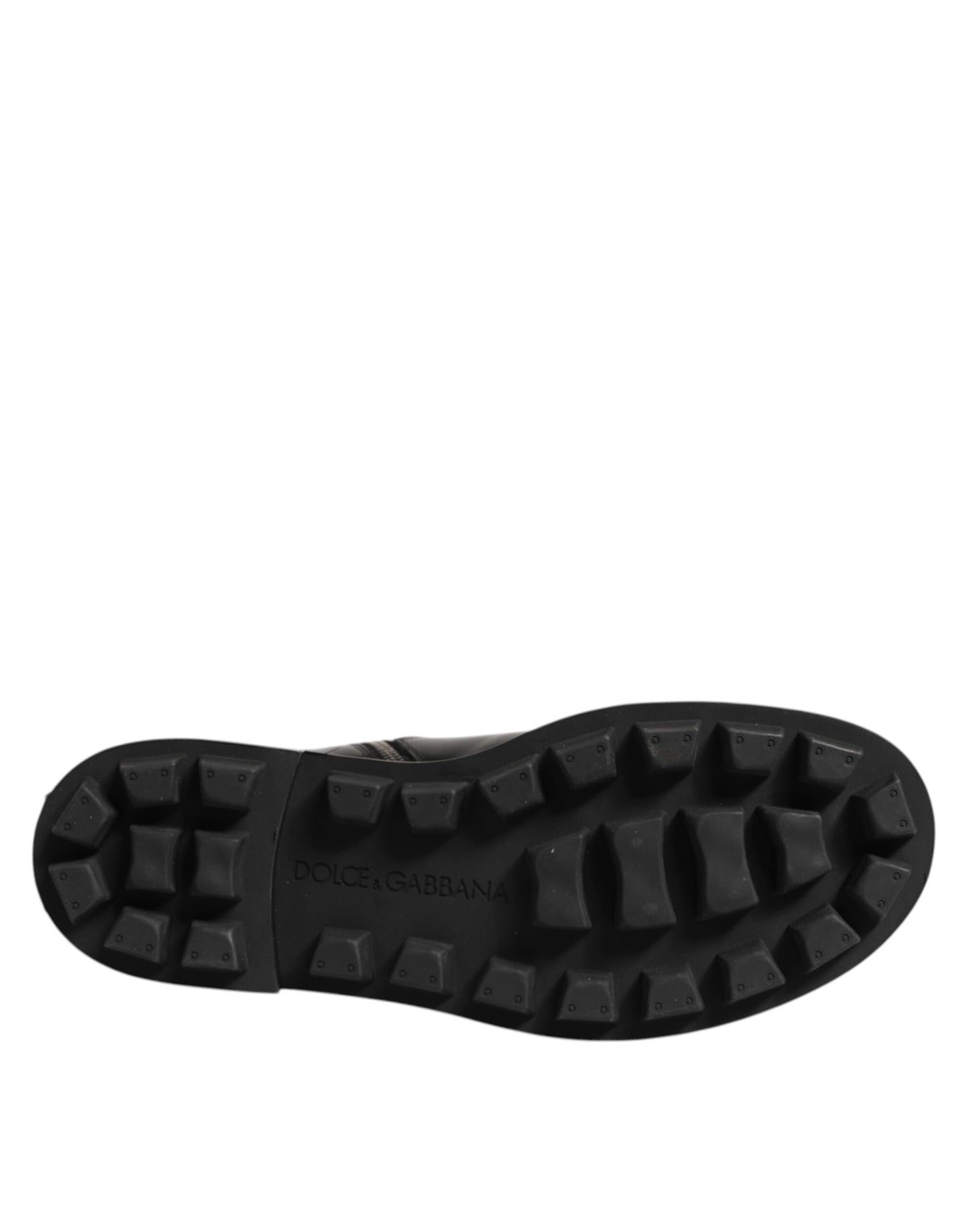 Dolce & Gabbana Schwarze Logo-Plakette Mid Calf Biker Boots Schuhe