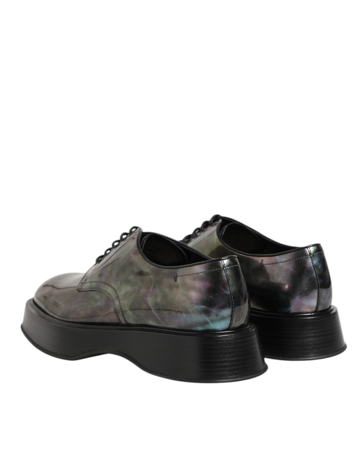 Dolce & Gabbana Multicolor Leder Schnürschuhe Männer Formale Derby Schuhe